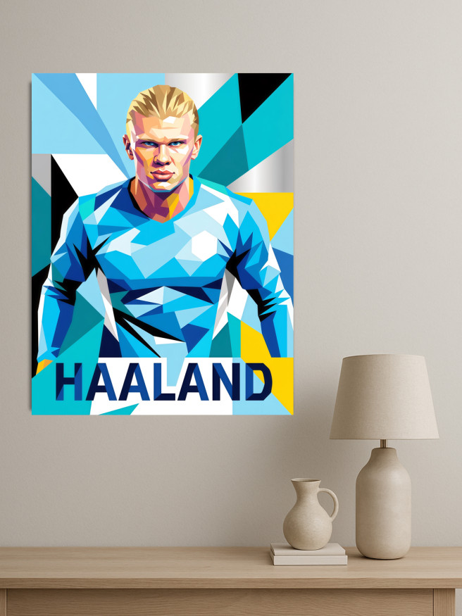 Holstga bosilgan poster &amp;quot;Futbolchi Erling Holand&amp;quot;