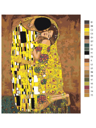 Raqamlar bo'yicha rasm "Gustav Klimt - O'pish"