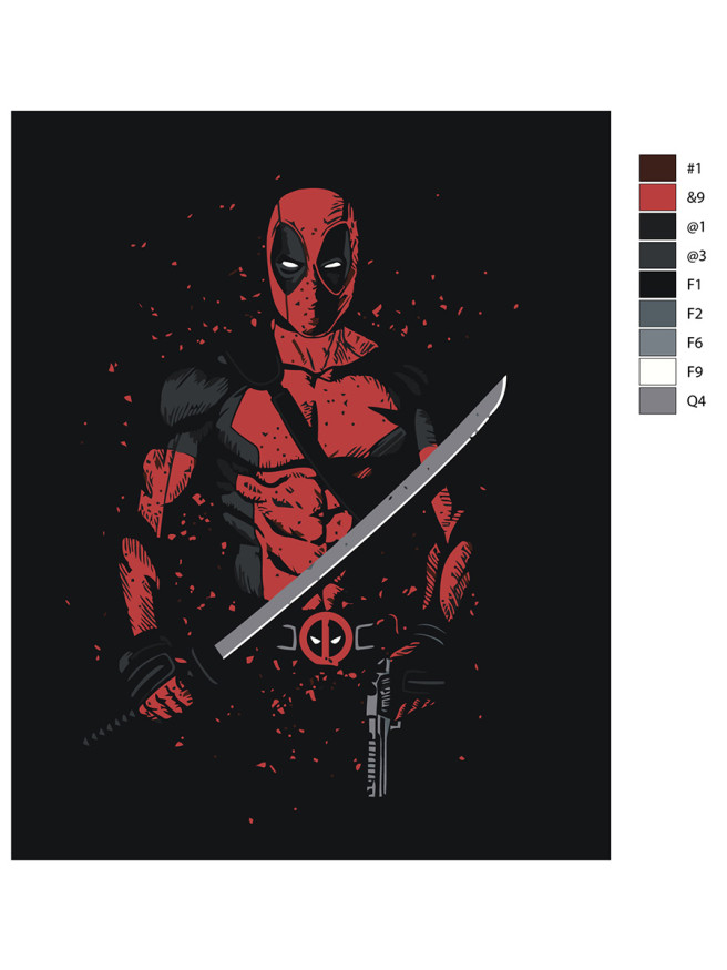 Картина по номерам &amp;quot;Дэдпул&amp;quot;