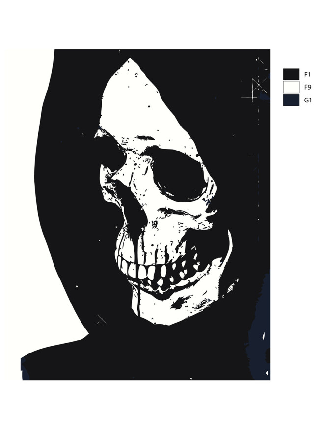 Raqamlar bo&amp;#039;yicha rasm &amp;quot;Plashdagi skelet&amp;quot;