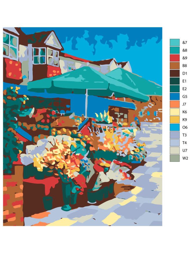 Картина по номерам &amp;quot;Цветочный продавец&amp;quot;