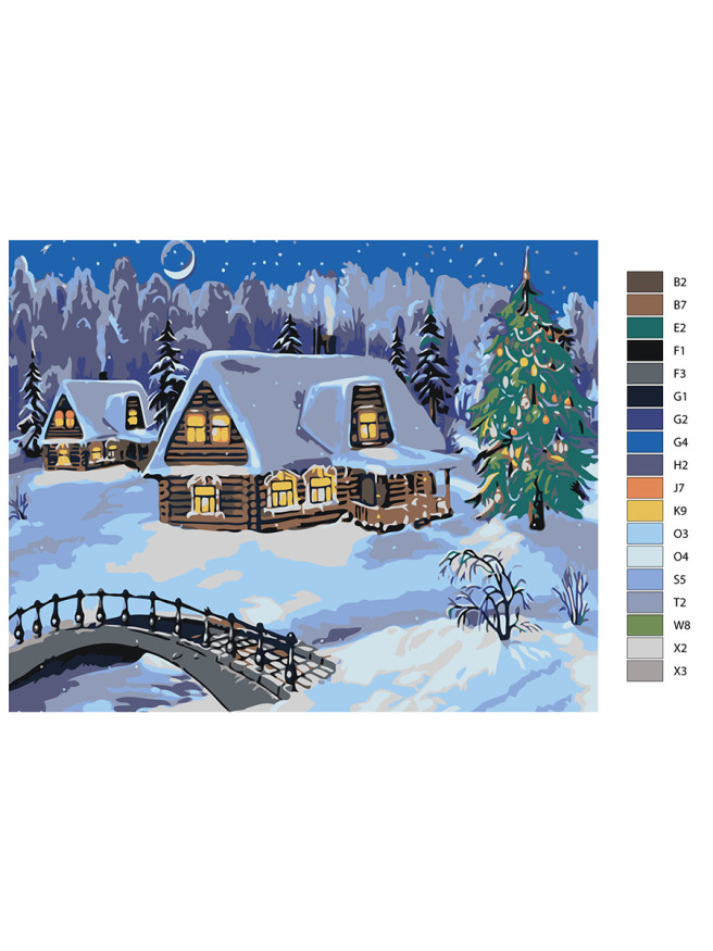 Raqamlar bo&amp;#039;yicha rasm &amp;quot;Qor ostidagi uy&amp;quot;