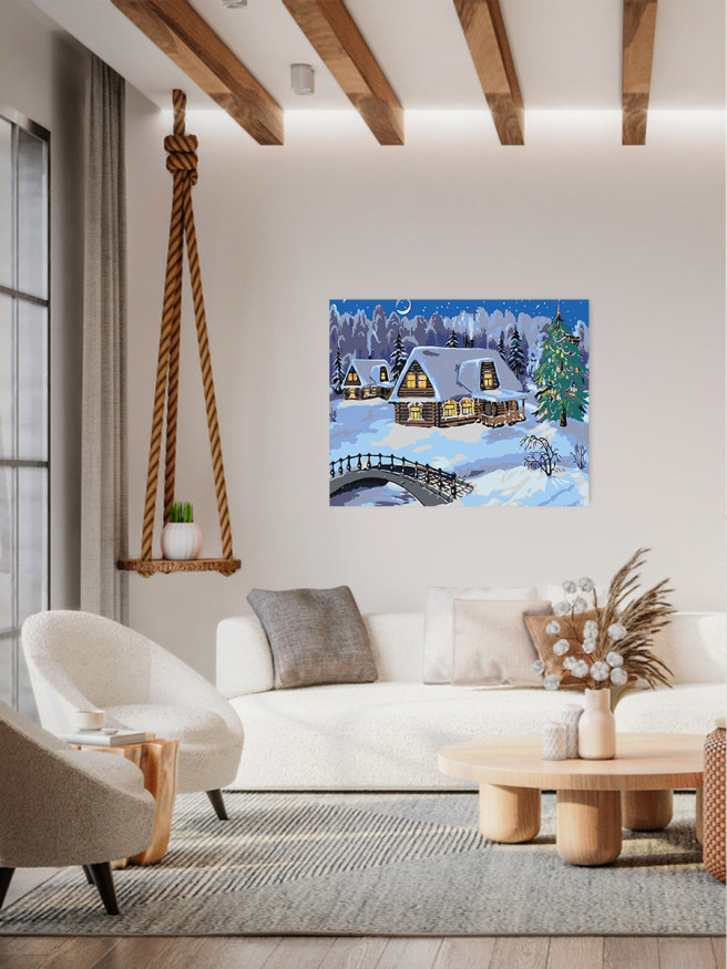 Raqamlar bo&amp;#039;yicha rasm &amp;quot;Qor ostidagi uy&amp;quot;