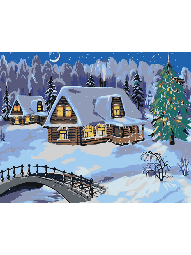 Raqamlar bo&amp;#039;yicha rasm &amp;quot;Qor ostidagi uy&amp;quot;