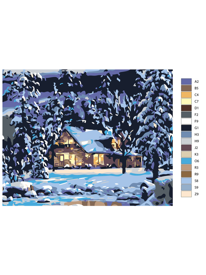 Raqamlar bo&amp;#039;yicha rasm &amp;quot;Qorda uy&amp;quot;