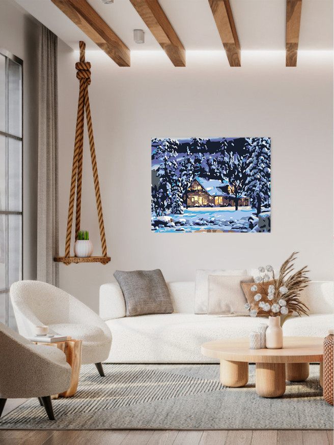 Raqamlar bo&amp;#039;yicha rasm &amp;quot;Qorda uy&amp;quot;