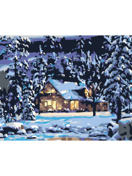 Raqamlar bo'yicha rasm "Qorda uy"