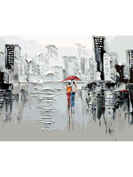 Картина по номерам &amp;quot;Пара под зонтом&amp;quot;