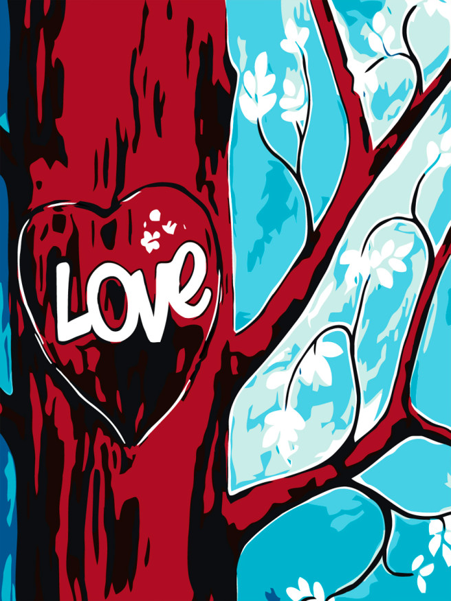 Картина по номерам &amp;quot;Любовь на дереве&amp;quot;