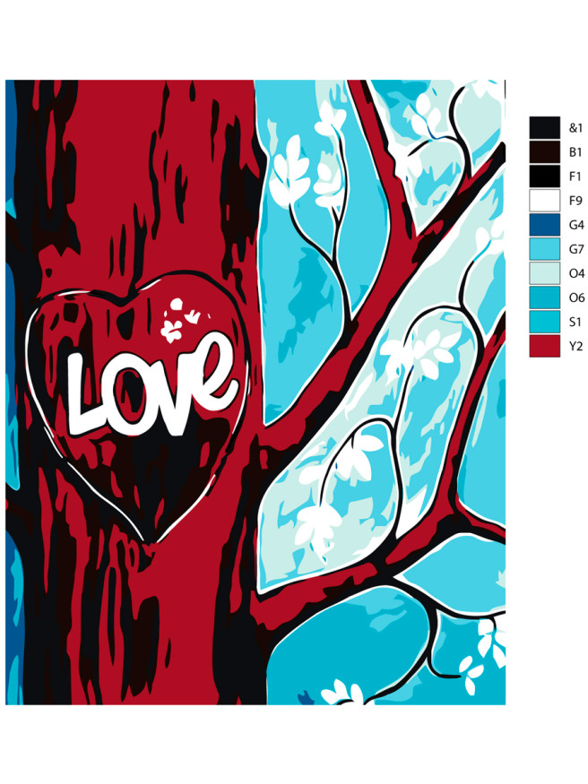 Картина по номерам &amp;quot;Любовь на дереве&amp;quot;