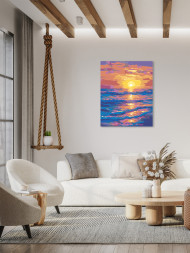 Raqamlar bo&#039;yicha rasm &quot;Dengizda quyosh botishi&quot;