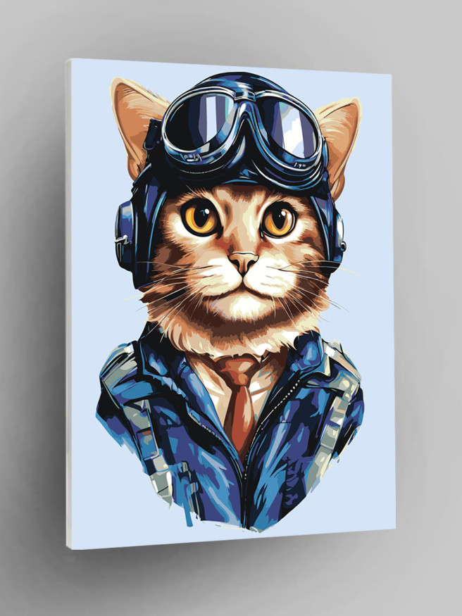 Картина по номерам &amp;quot;Кот-лётчик&amp;quot;