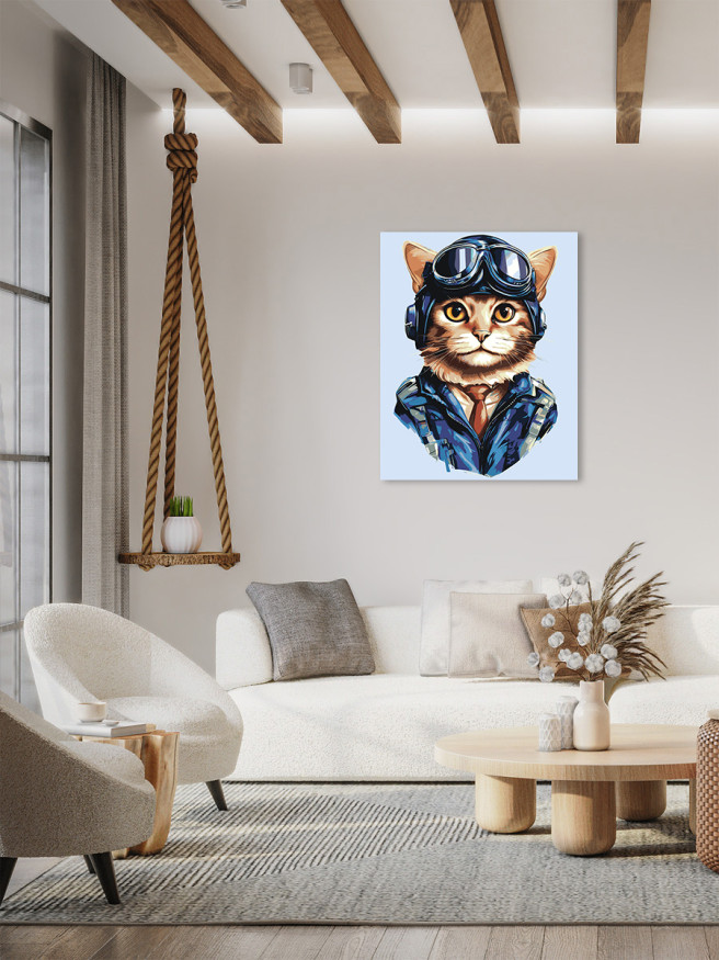 Картина по номерам &amp;quot;Кот-лётчик&amp;quot;