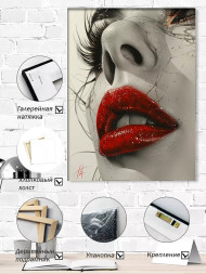 Holstga bosilgan poster &quot;Qizil lablar&quot;