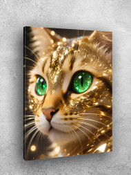 Постер на холсте &amp;quot;Золотая кошка с изумрудными глазами&amp;quot;