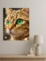 Постер на холсте &amp;quot;Золотая кошка с изумрудными глазами&amp;quot;
