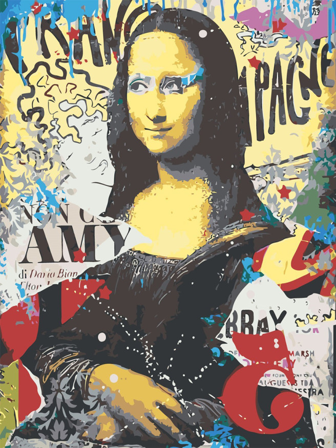 Raqamlar bo&amp;#039;yicha rasm &amp;quot;Leonardo da Vinchi - Mona Liza (pop-art)&amp;quot;