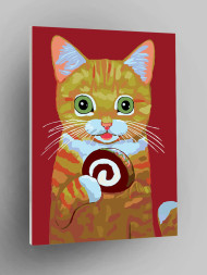 Картина по номерам &amp;quot;Котёнок с рулетом&amp;quot;
