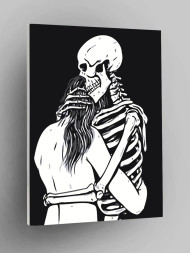 Raqamlar bo&#039;yicha rasm &quot;Qiz bilan skelet juftligi&quot;