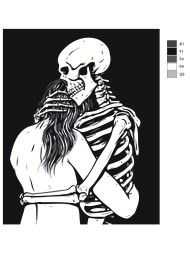 Raqamlar bo&#039;yicha rasm &quot;Qiz bilan skelet juftligi&quot;