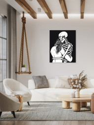 Raqamlar bo&#039;yicha rasm &quot;Qiz bilan skelet juftligi&quot;