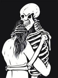 Raqamlar bo&#039;yicha rasm &quot;Qiz bilan skelet juftligi&quot;