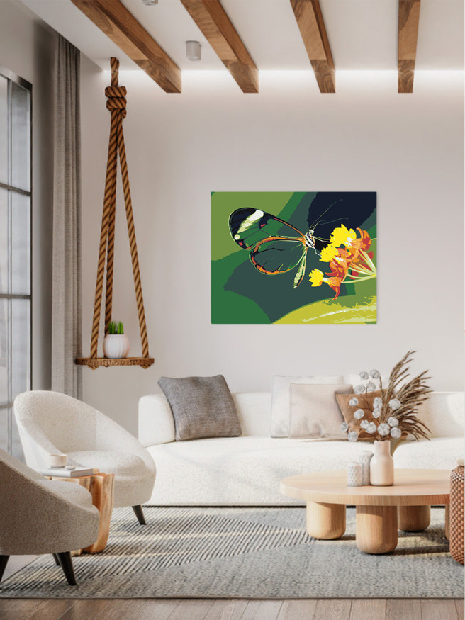 Raqamlar bo&amp;#039;yicha rasm &amp;quot;Gul ustidagi kapalak&amp;quot;