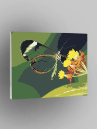 Raqamlar bo&#039;yicha rasm &quot;Gul ustidagi kapalak&quot;