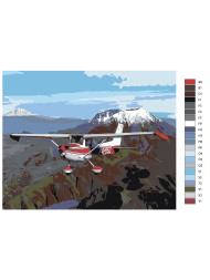 Картина по номерам &amp;quot;Самолёт над горами&amp;quot;