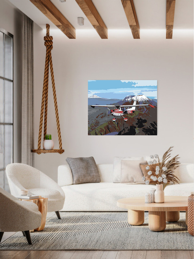 Raqamlar bo&amp;#039;yicha rasm &amp;quot;Tog&amp;#039;lar ustida samolyot&amp;quot;