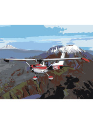 Картина по номерам &amp;quot;Самолёт над горами&amp;quot;