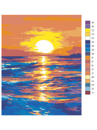 Raqamlar bo&#039;yicha rasm &quot;Dengiz quyosh botishi&quot;