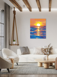 Raqamlar bo&#039;yicha rasm &quot;Dengiz quyosh botishi&quot;