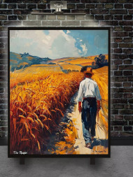 Holstga bosilgan poster &quot;Oltin daladagi yo‘l&quot;