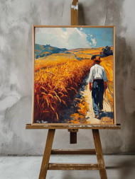 Holstga bosilgan poster &quot;Oltin daladagi yo‘l&quot;