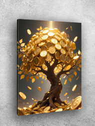 Holstga bosilgan poster &quot;Tanga bargli oltin daraxt&quot;