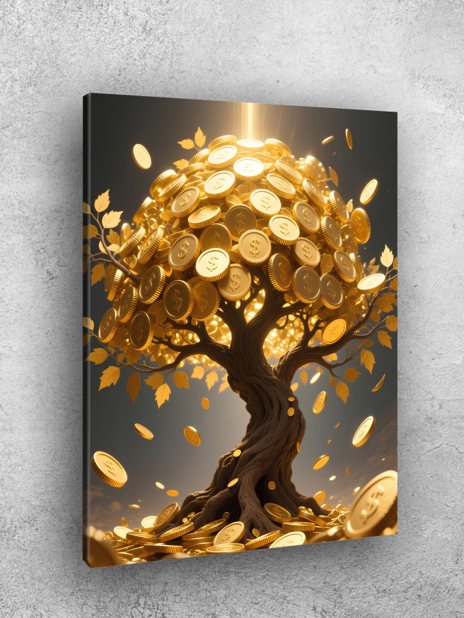 Holstga bosilgan poster &amp;quot;Tanga bargli oltin daraxt&amp;quot;