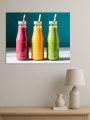 Постер на холсте &amp;quot;Три цветных смузи в бутылках&amp;quot;