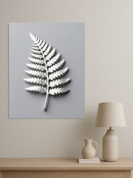 Holstga bosilgan poster "Kumush naqshli barg"