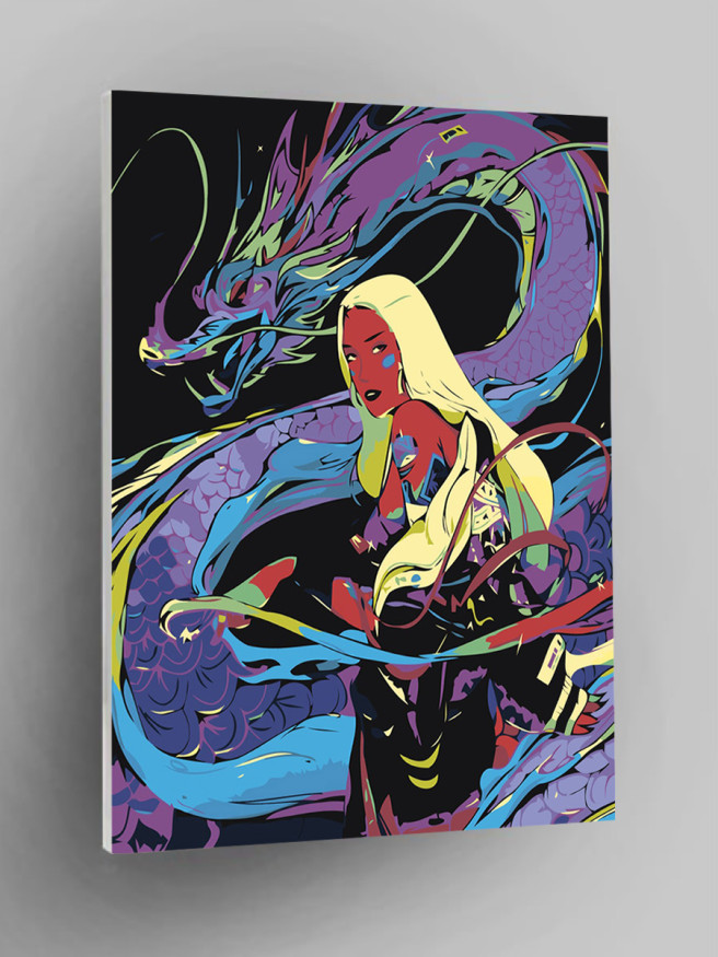 Raqamlar bo&amp;#039;yicha rasm &amp;quot;Ajdaho bilan qiz&amp;quot;