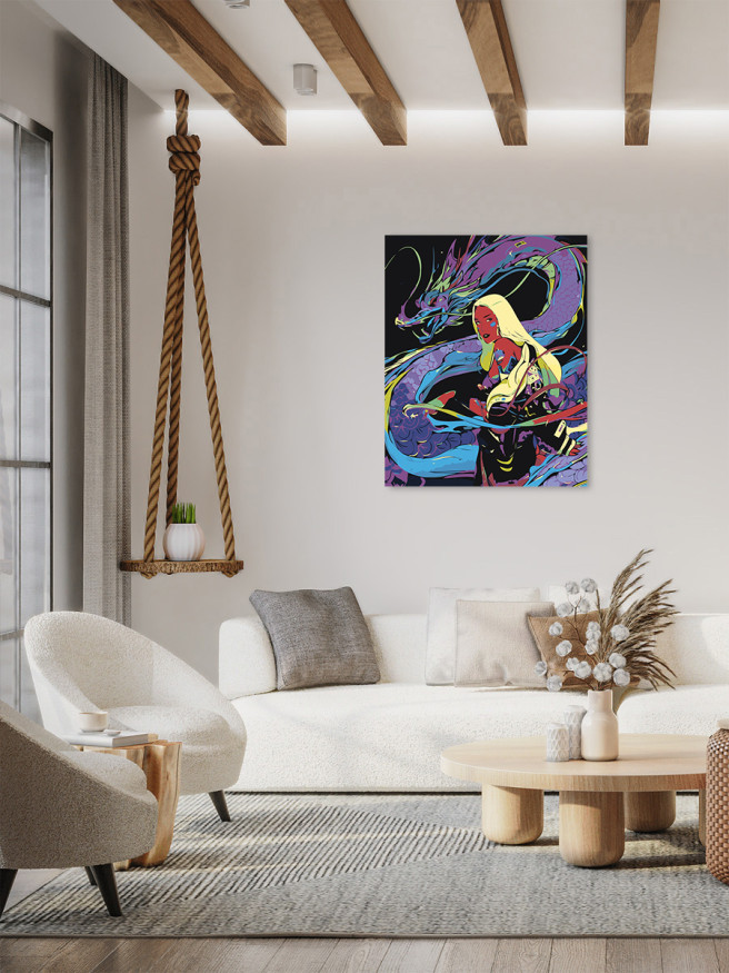 Raqamlar bo&amp;#039;yicha rasm &amp;quot;Ajdaho bilan qiz&amp;quot;