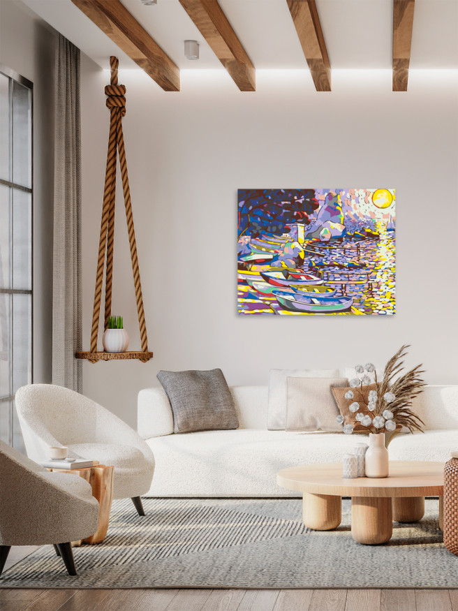 Картина по номерам &amp;quot;Лодки на причале&amp;quot;