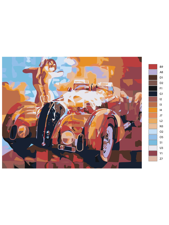 Raqamlar bo&amp;#039;yicha rasm &amp;quot;Mashinada qiz&amp;quot;