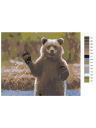 Raqamlar bo'yicha rasm "Daryo bo'yida ayiq"