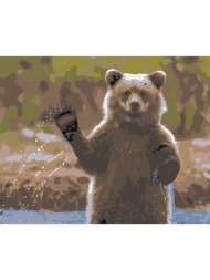 Raqamlar bo'yicha rasm "Daryo bo'yida ayiq"