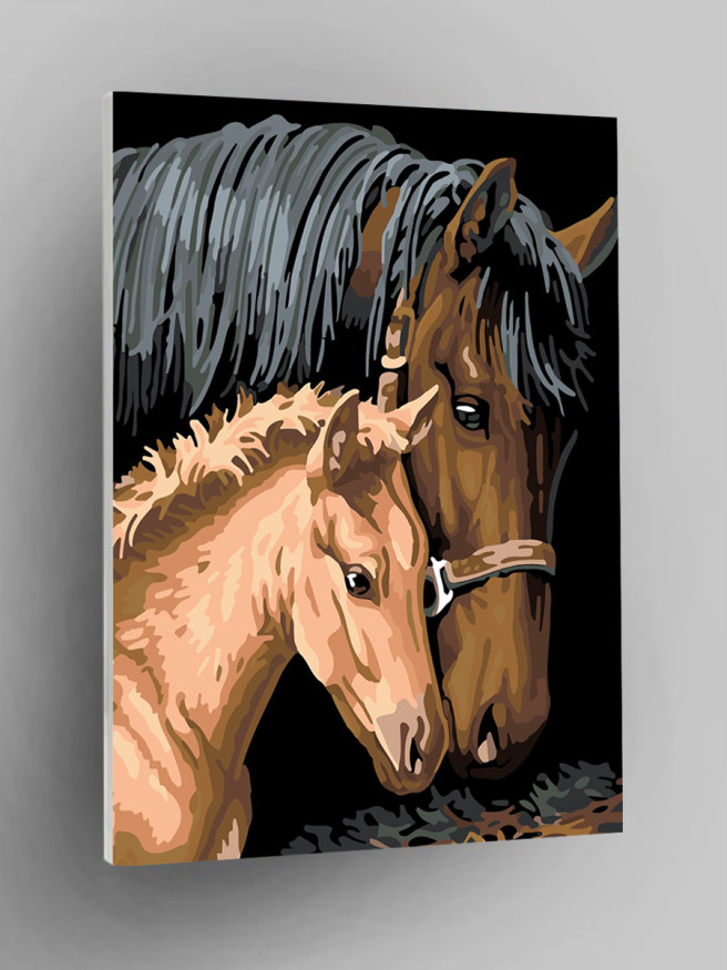 Raqamlar bo&amp;#039;yicha rasm &amp;quot;Ikki ot&amp;quot;