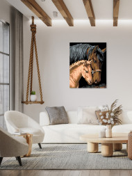 Raqamlar bo'yicha rasm "Ikki ot"