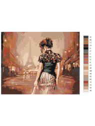 Картина по номерам &amp;quot;Девушка в Париже&amp;quot;