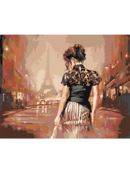 Картина по номерам &amp;quot;Девушка в Париже&amp;quot;