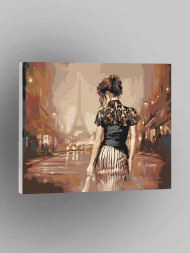 Картина по номерам &amp;quot;Девушка в Париже&amp;quot;